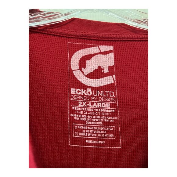 Ecko Unltd. Men’s 2XL Long Sleeve Thermal Shirts – Red & Black Diamond Graphic ( - Picture 5 of 5